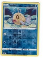 Feebas card from the Sword & Shield - Silver Tempest expansion.It is the Reverse Holo version