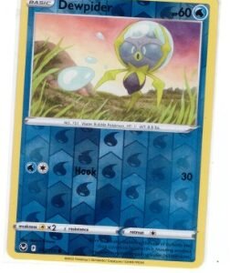 Dewpider card, specifically 047/195 from the Sword & Shield—Silver Tempest set.It is a Reverse Holo  card