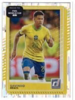 Savinho trading card from the  Panini Donruss Road to FIFA World Cup set, featuring the Brazilian player in his national team kit.