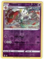 Floette card from the Pokemon TCG Evolving Skies expansion (072/203).It is a Reverse Holofoil version