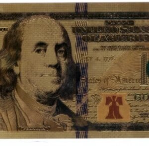 100 Dollae Bill gold-plated replica banknote has no legal tender value.