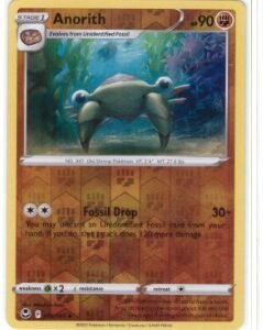 Anorith Pokémon card from the Silver Tempest expansion.It is a Reverse Holo