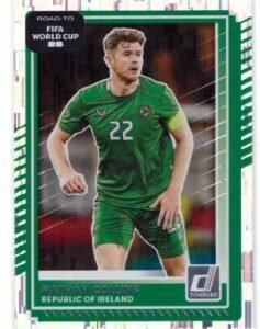 Panini Donruss Road to FIFA World Cup soccer card featuring Republic of Ireland defender Nathan Collins