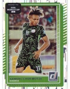 Panini Donruss Road to FIFA World Cup Soccer trading card featuring Nigerian player Samuel Chukwueze