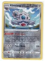 Klinklang reverse holo card from the Silver Tempest expansion.It is numbered 125/195 and features a rare rarity symbol.