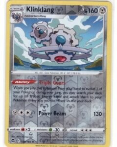 Klinklang reverse holo card from the Silver Tempest expansion.It is numbered 125/195 and features a rare rarity symbol.