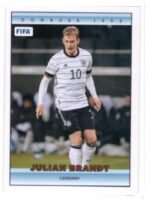 Julian Brandt featured on a 2022-23 Panini Donruss FIFA Soccer card, specifically part of the "1992 Donruss Tribute" insert set.