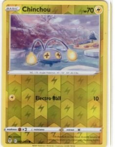 Chinchou (052/203) card from the Pokémon TCG: Evolving Skies expansion.It is a Reverse Holo