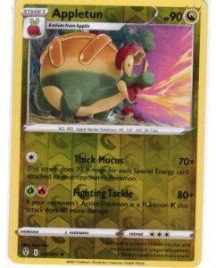 Appletun card from the Pokémon TCG: Evolving Skies expansion set.It is identified by the number 121/20