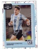 2024 Panini Donruss Road to FIFA World Cup soccer card featuring Argentine footballer Giuliano Simeone.