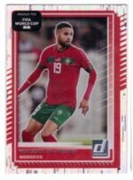 Panini Donruss Road to FIFA World Cup card featuring Moroccan soccer player Youssef En-Nesyri