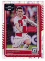 Panini Donruss Road to FIFA World Cup #58 trading card featuring Ivan Perišić in his red-and-white checkered Croatia kit.
