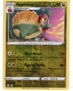 Appletun 121/203 Reverse Holo card from the Sword & Shield - Evolving Skies expansion set.It is a Rare card featuring a distinctive Reverse Holo foil pattern