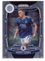 Panini Prizm Premier League set, featuring Harvey Barnes playing for Leicester City.