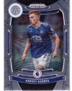 Panini Prizm Premier League set, featuring Harvey Barnes playing for Leicester City.