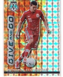 2021-22 Panini Mosaic Road to the FIFA World Cup "Give and Go" card featuring Mohamed Elyounoussi.