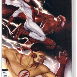 The Flash #761 comic book, specifically the Inhyuk Lee variant cover featuring multiple speedsters.
