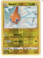 Rotom card from the Silver Tempest expansion.It is numbered 053/195 and features a reverse holo foil pattern.