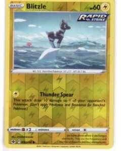 Pokémon Trading Card featuring Blitzle from the Sword & Shield—Chilling Reign expansion.Card Details: This is card number 050/198, identified as a "Rapid Strike" style card.