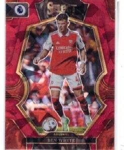 2022-23 Panini Select Premier League Gabriel Martinelli #127 Red Cracked Ice trading card.
