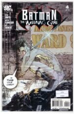 Batman: The Widening Gyre #4.It features The Joker in a crouching position, holding a playing card while wearing a disguise.
