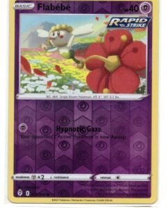 Flabébé card from the Pokémon Trading Card Game.It is specifically the Reverse Holofoil version