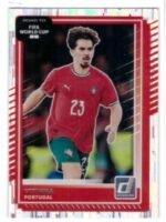 Panini Donruss Road to FIFA World Cup trading card featuring Portuguese midfielder Vitinha.