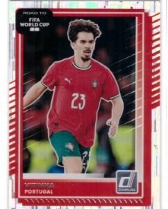 Panini Donruss Road to FIFA World Cup trading card featuring Portuguese midfielder Vitinha.