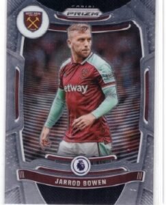 2021-22 Panini Prizm Premier League Jarrod Bowen soccer card, featuring the West Ham United player.