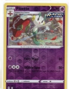 Floette card from the Evolving Skies expansion set.It is numbered 072/203 and features a Reverse Holofoil treatment.
