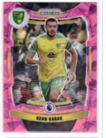 2021-22 Panini Prizm Premier League Ozan Kabak #170 soccer card, featuring him in his Norwich City kit.