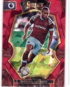 2022-23 Panini Select Premier League Soccer card featuring West Ham United player Michail Antonio.