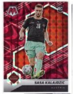 2021-22 Panini Mosaic FIFA Road to World Cup Sasa Kalajdzic rookie card.