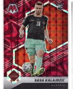 2021-22 Panini Mosaic FIFA Road to World Cup Sasa Kalajdzic rookie card.