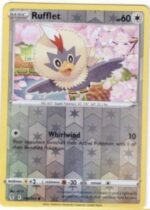 Rufflet 136/203 card from the Evolving Skies expansion.It is a Reverse Holofoil version,