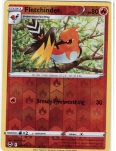 Fletchinder Reverse Holo card from the Silver Tempest expansion (card #028/195).