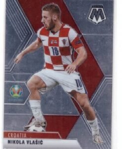2020 Panini Mosaic UEFA Euro trading card featuring Nikola Vlašić in his Croatian national team kit.