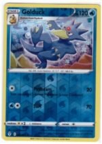 Golduck card, specifically number 025/203 from the Pokémon TCG set Evolving Skies.It is a Reverse Holofoil varian
