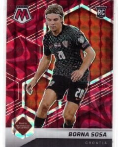 2021-22 Panini Mosaic Road to FIFA World Cup soccer card featuring Croatian player Borna Sosa.