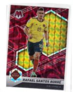 2021-22 Panini Mosaic FIFA Road to World Cup "Reactive Red" Prizm featuring Rafael Santos Borré.