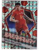 2021-22 Panini Mosaic FIFA Road to World Cup Neco Williams Breakaway Prizm trading card.