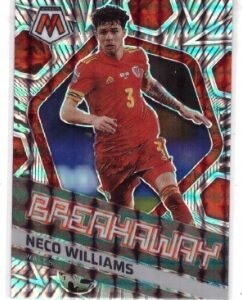 2021-22 Panini Mosaic FIFA Road to World Cup Neco Williams Breakaway Prizm trading card.