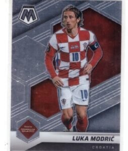 2021-22 Panini Mosaic Road to the World Cup soccer card featuring Luka Modrić of the Croatia national football team.