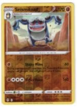 Seismitoad card (090/203) from the Sword & Shield—Evolving Skies set.This specific version is a Reverse Holofoil rare