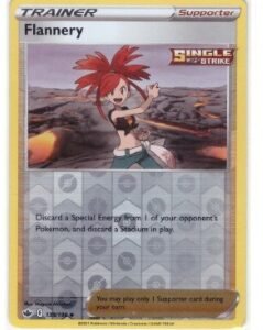 Flannery Trainer card (#139/198) from the Pokémon TCG: Sword & Shield—Chilling Reign expansion.