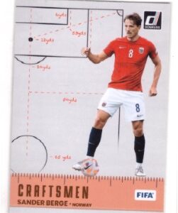2022-23 Panini Donruss Soccer "Craftsmen" insert card featuring Norwegian midfielder Sander Berge.