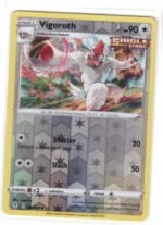 Vigoroth Pokémon card from the Evolving Skies set.It is numbered 130/203 and features a Reverse Holo finish.