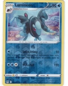 Lumineon card (number 041/196) from the Sword & Shield - Lost Origin expansion.It is a reverse holo