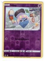 Inkay Pokémon card from the Chilling Reign set.The card features a reverse holo pattern.