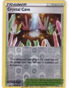 Pokémon Trading Card Game Crystal Cave card.Set: Evolving Skies, card number 144/203.Version: Reverse Holo